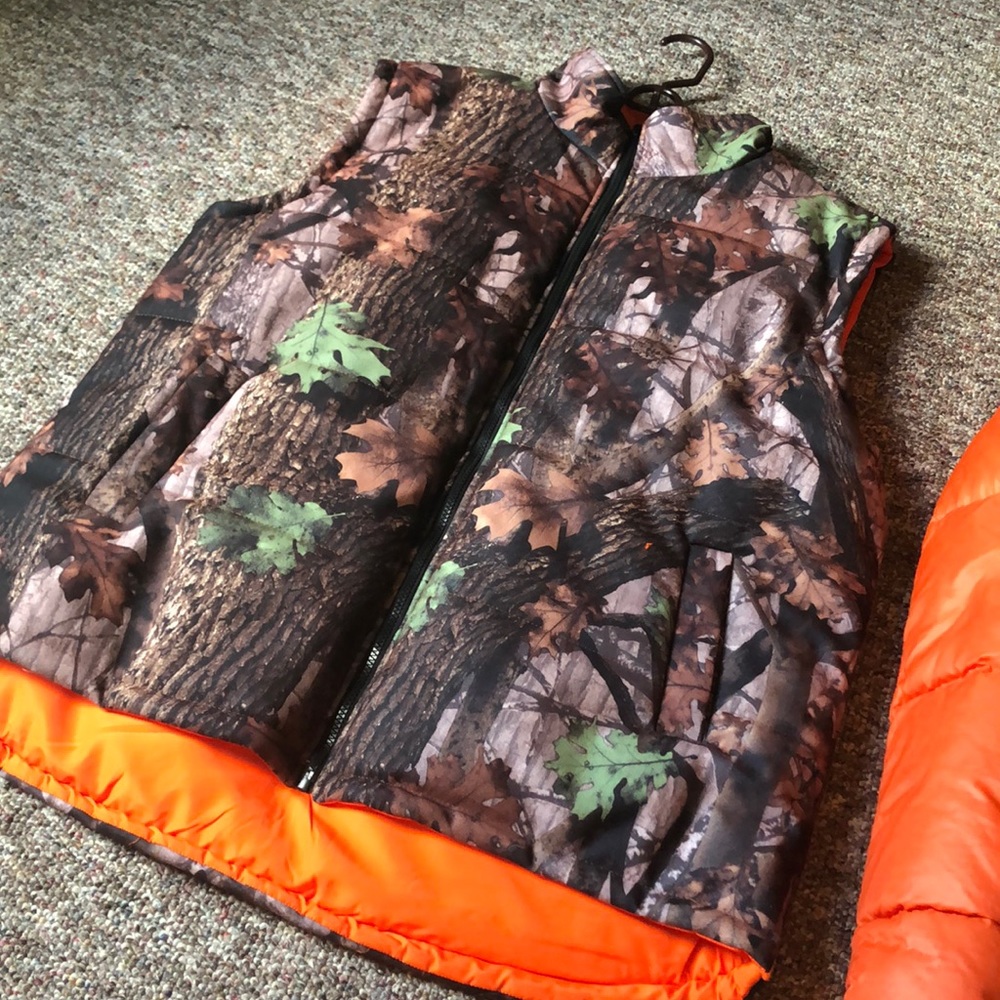 Orange and camo hunting/snow resistance.